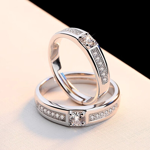 MZMZ Platinum Couple Ring pt950 Platinum Pair Engagement Diamond Ring Valentine's Day Birthday Gift for Girlfriend and Wife Light Luxury Style - Live Pair Ring Local Warehouse for Next Day Delivery