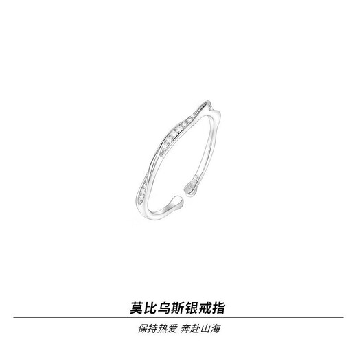 Core luxury 925 silver Möbius ring female niche design fashionable simple plain ring index finger ring adjustable ring