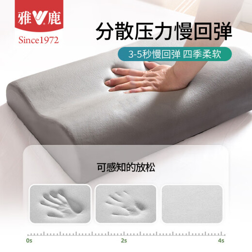 Yalu pillow pillow core bamboo charcoal memory pillow slow rebound memory foam adult cervical pillow gray 30*50*7/10cm