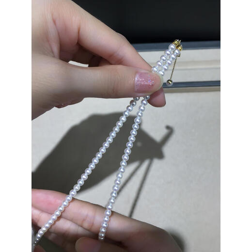 Ji Ge Japanese akoya sea water pearl small baby bead necklace millet bead round flawless small light bulb Cai Lin bead Tiannu 2.5-3mm