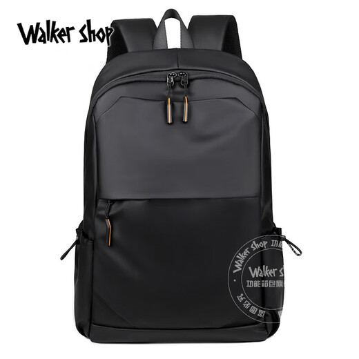 Walker Shop【轻奢品牌】电脑包男双肩包男轻奢皮膜商务旅行背包男书包 经典黑【礼盒装/顺丰速发】 15.6英寸