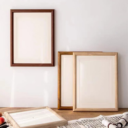 Ronghuashi Calligraphy photo frame blank calligraphy frame frame DIY handwritten calligraphy brush calligraphy decorative frame empty frame table A4 wood color frame [21*29.7cm] with jam paper