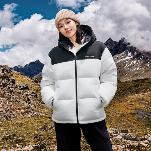 拓路者（Pioneer Camp）冬季新款90绒男女情侣装连帽羽绒服宽松加厚保暖外套700蓬学生 黑色 M