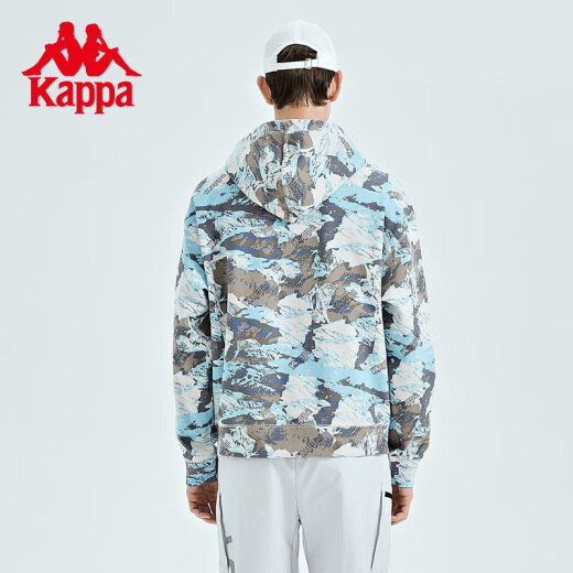 Kappa pullover hoodie new men's camouflage sports sweatshirt casual long-sleeved jacket knitted top malt rice brown full print-6337PL