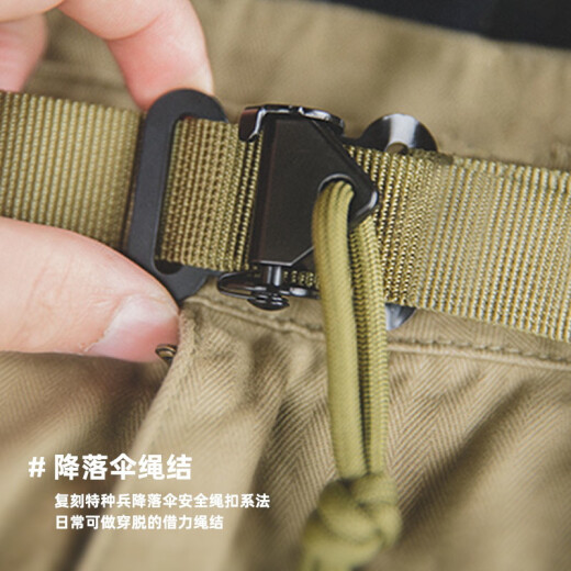Madden Workwear American Retro Quick Release Belt SAS Special Airborne Army Green Tactical Automatic Belt Men's Trendy Black