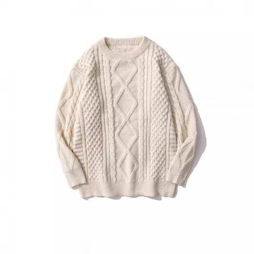 
European and American cross-border sweaters for women in autumn and winter new loose long-sleeved sweaters for Japanese retro twist sweaters for women wholesale apricot M