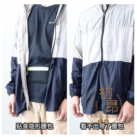 
Minghuitong anti-theft waist bag, anti-cut close-fitting invisible travel and sports passport bag, ultra-thin anti-theft wallet, double pocket waist bag-dark gray