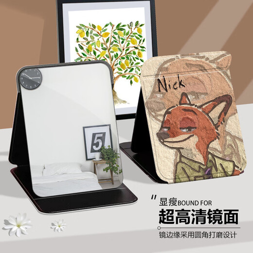 SI JIE MAQUILLO DE MAQUILLO DE MAPILA DE SI JIE Estudiante de almacenamiento portátil de escritorio de escritorio portátil de escritorio F681 Nick Pintura de aceite de zorro grande