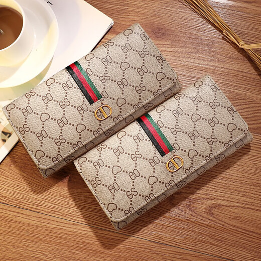 Yuboyan Long Wallet Ladies 2025 New Fashion Simple Folding Multi-function Hand Holding Wallet Card Bag Gifts for Girlfriend Taoxin (10 Card Positions) Can be placed on your phone