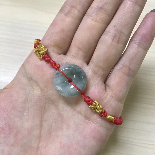 Lolia Welfare Model Jade Peace Buckle Red Rope Bracelet for Girlfriend, Best Friend, Couple Model, Jade Diversity Hair Red