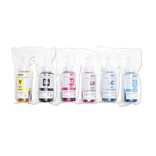 Quansheng wendet T673 Tinte Epson L801 L805 L1800 L850 L810 Drucker zur Versorgung 6 Farbe Tinte T673 Tinte Schwarz BK-70ml