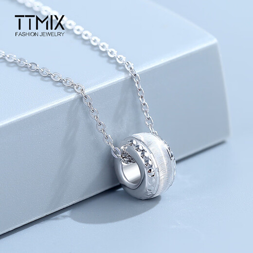 TTMIX platinum pendant transfer beads pt950 women's platinum shiny necklace passepartout pendant 1.3-1.5g