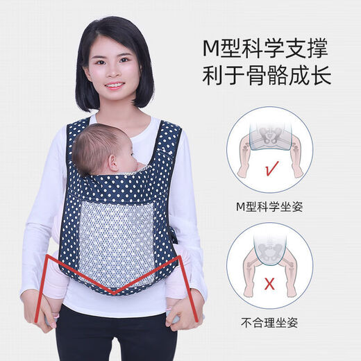 熊来跑传统老式四爪绑带款婴儿背带四季通用轻薄简便外出前抱后背式 薄荷绿绑带