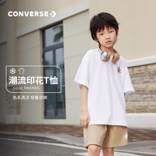 Converse匡威儿童装男童夏季新款中大童女童休闲T恤CNVN-TE-F723 正黑色 90 /52 【建议身高86-92cm】