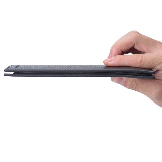 Fengshang Langes weiches Leder Brieftasche Herren dünner 2023 neuer Stil mit Wallet Youth Business Brieftasche modische Marke für Vater Männer Brieftasche lang [Schwarz]