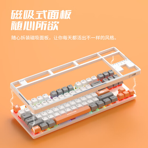 Douyu (DOUYU.COM) DKW400 Mechanical Keyboard Gaming Keyboard Wireless Bluetooth Three-Mode RGB Hot Swap 87-key matching Magnetic upper cover Sky Blue Douyu linear axis