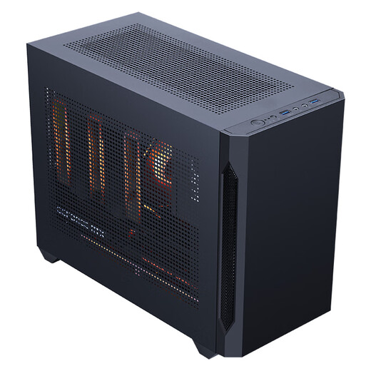 先马（SAMA）趣造air黑色 游戏办公桌面主机小机箱 三面网孔散热/易拆结构/支持matx主板ATX电源/双U3/顶部防尘