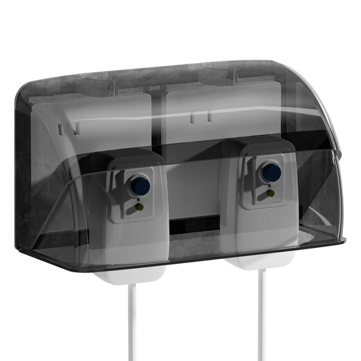 International electrician double-position 86 type switch socket waterproof box adhesive two-position double protection cover bathroom two-position splash-proof box set 86 type double height waterproof box-white transparent