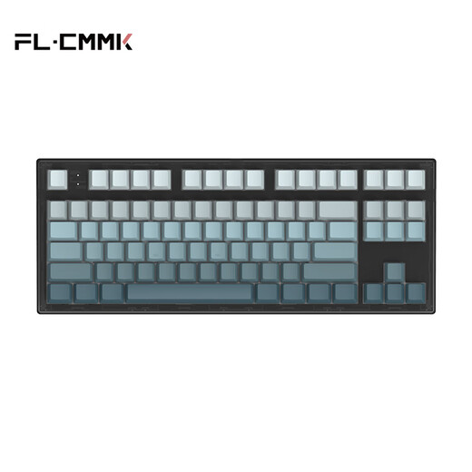 Belly Spirit MK870 Bluetooth/2.4G/wired keyboard single-mode/three-mode custom mechanical keyboard hot-swap custom side engraving keyboard RGB lighting PBT Three-mode Pro version Obsidian-ultra-blue blue ice cream shaft