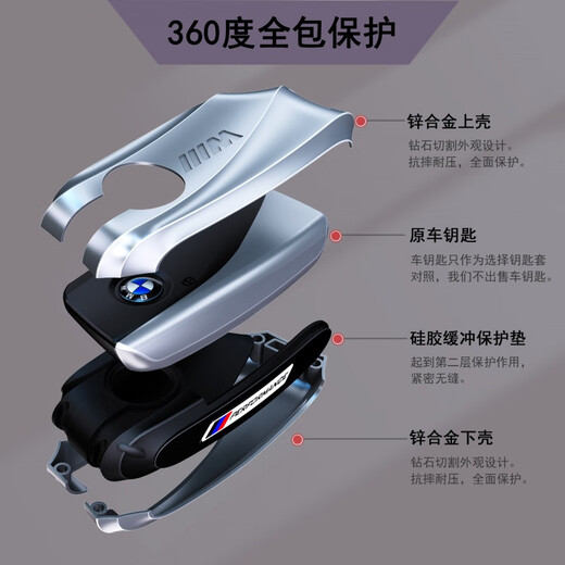 正希2024款宝马5系钥匙套530新x1五系525li高端x7系735/740li车壳包扣 C款【硬派黑色皮绳扣】真空黑