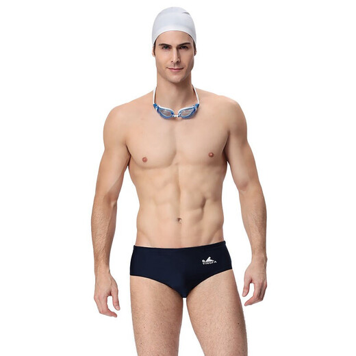 YINGFA swimming trunks men's swimming training competition adults and children rope racing triangle swimming trunks wide-brimmed swimming trunks 9109 9109-1 black 2XL