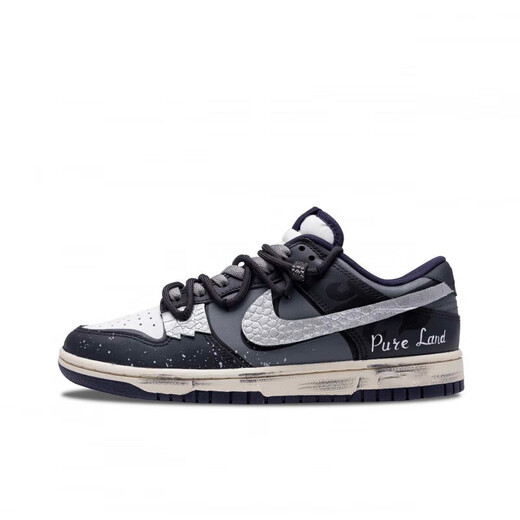 耐克（NIKE）球鞋定制 NIKE Dunk 竹韵 国风水墨 新中式 蓝白 男款板鞋不退不 DD1391-100(Teamfour-男女款线条 43