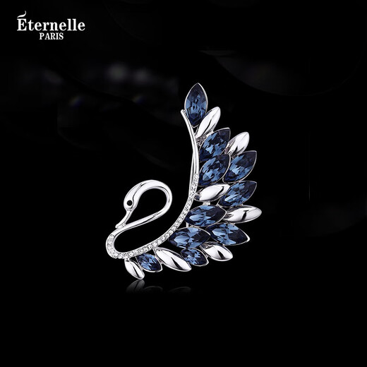 Eternelle French eternal Austrian crystal brooch high-end swan corsage temperament silk scarf buckle gift