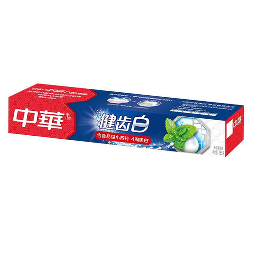 中华健齿白牙膏清新薄荷味炫动果香含珍珠岩口腔护理牙齿牙膏清新口气 清新薄荷味155g*2支 中华