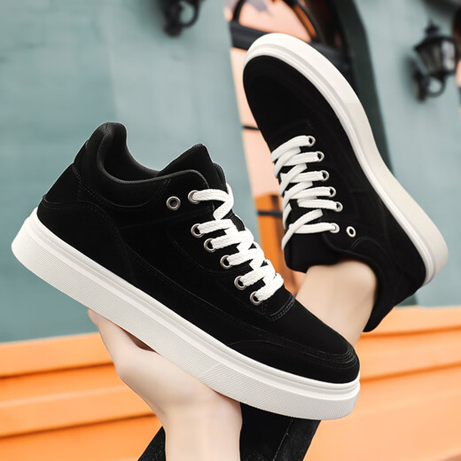 Chaussais de toile pour hommes Changxiang Huili, chaussures de planche polyvalente à la mode à haut, chaussures de tissu de sport noir, chaussures décontractées pour hommes, code sportif standard noir respirant d'été.