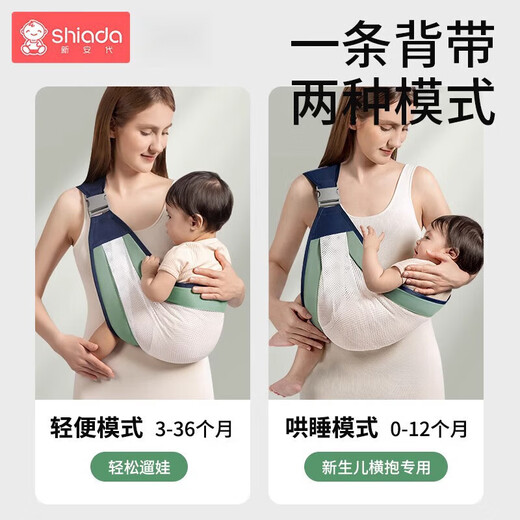 Xin'andai Simple Multi-Function Baby Carrier Crossbody Newborn Portable Carrier Comfortable New Waist Stool to Hold Baby Artifact Carrier Children's Carrier (Blue Model)