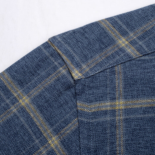 Shanshan (FIRS) pure cotton brushed shirt middle-aged dad wear business casual cotton plaid shirt for men coffee plaid 40