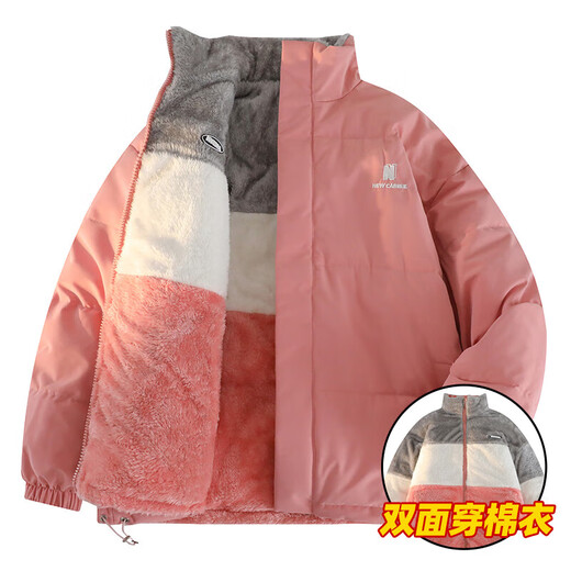 NASA RHUDE夹克男女同款羊羔绒2024冬季双面穿羊羔绒外套加厚棉衣外套男冬款 6196@蓝色 M