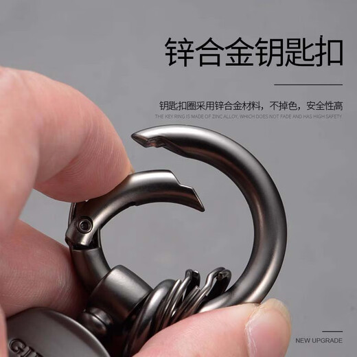 Chenying creative suede car key chain pendant, simple and fashionable key ring ring for men and women, car key rope waist hanging K, gray style + horseshoe buckle + hanging buckle