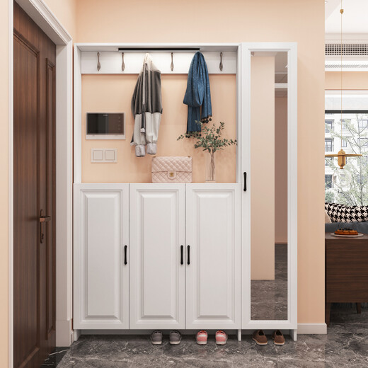 Yingfu zapatero moderno, simple, ultrafino, entrada estrecha, pasillo, entrada, 17 cm, combinación de entrada personalizada, gabinete para abrigos F longitud 1050 profundidad 170 altura 2000