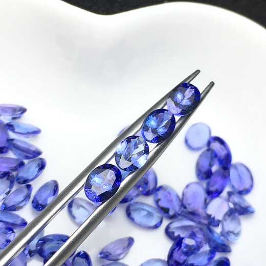 Junpo Tanzanite Oval Ring Facet Faceted Gemstone Loose Stone Inlaid Ring Pendant Earrings 5*7 Oval 5*7 Small and Light Color