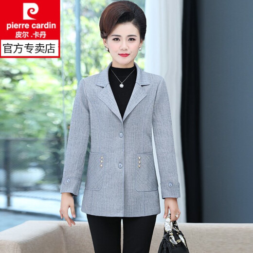Pierre Cardin 2025 Neue Mutteranzug Jacke im mittleren Alter für Frauen Frühling und Herbst Short Dünn 40 Jahre alt 50 mittleren und älteren Spring Top 983-Khaki 2xl empfohlen 105-120jin [Jin entspricht 0,5 kg]