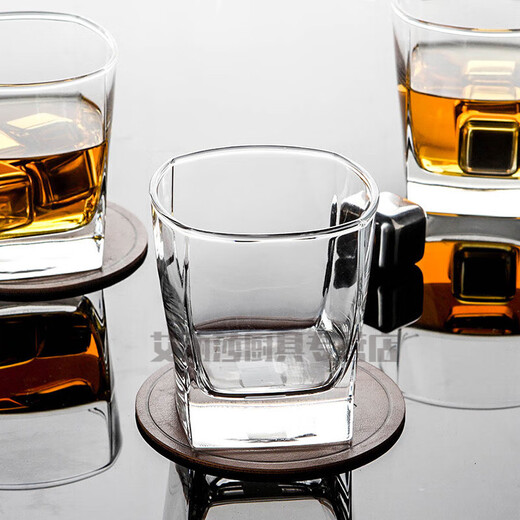 French bow and arrow Lemeiya square wine glass whiskey glass household octagonal glass beer cup drinking cup tea cup 6 pieces square 200ml box