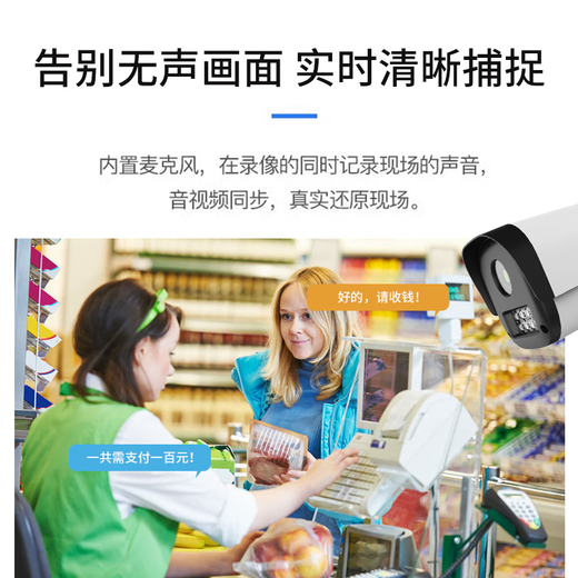 天地伟业(Tiandy)监控摄像头家用室外400万高清农村监控户外手机远程监控全彩监控器 C25ZN 4mm
