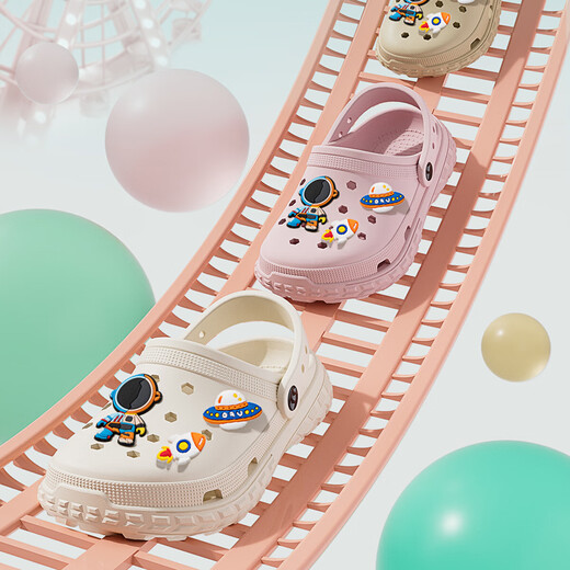 Lidani (TZLDN) children's clogs girls summer baby indoor home boys seaside beach non-slip sandals parent-child outer wear white Ice Cream Bunny 28-29 shoe inner length 19cm