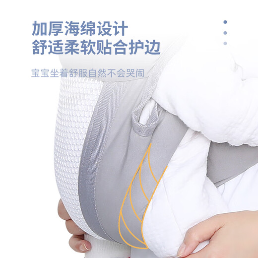 旌梦园抱娃神器解放双手新生宝宝背带婴儿横前抱式外出行简易多功能轻便 莫奈灰 印花护头