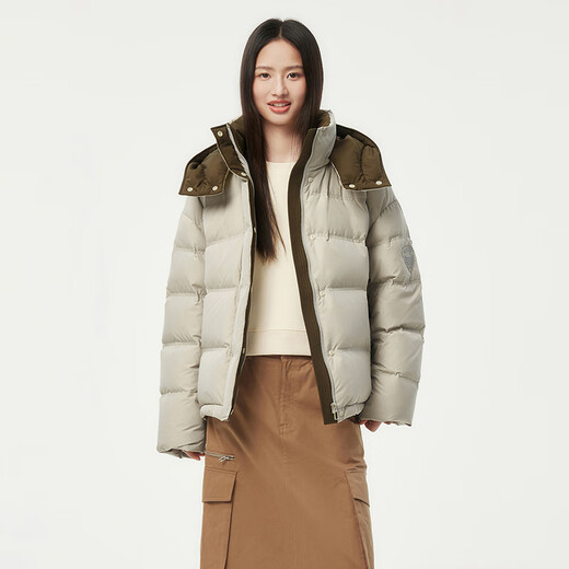 Tambor Down Jacket para mujeres de moda corta de moda y sombrero extraíble