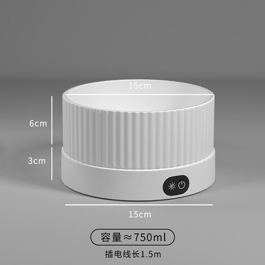 小嗙恒温猫咪饮水机宠物加热水碗酸奶机喝水恒温水碗加热猫碗狗喝水器 大号白色罗马碗+白色加热底座（