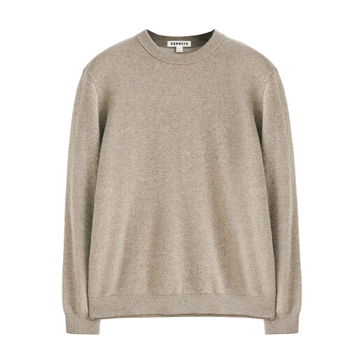 Sanheer profite du cadeau de la nature. Texture de serrette Pullmère cachemire moelleux et chaud pur cachemire rond Sweater Daz753 Camel Brown 50 / L