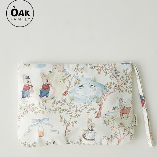 
OAK FAMILY baby waterproof bed hanging storage bag multifunctional diaper diaper portable storage bag cosmetic bag pom pom rabbit