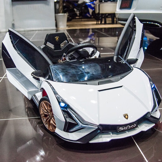 Xingchenhao [Lamborghini authorized] Children's electric car four-wheel toys can be seated for people, children, babies, babies, remote control, green four-wheel drive + remote control + swing + leather seat + soft wheel