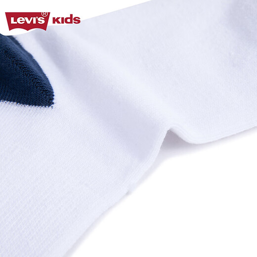 Levi s Levi's boys and girls mid-length socks 2 pairs autumn new children's socks big and small Titan blue 2 pairs 5-7 years old recommended foot length 16-18cm