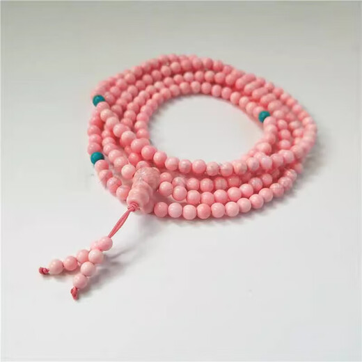 Real coral bracelet natural collection grade pink Beibei Buddha beads bracelet 4mm 216 beads necklace 9mm 108 beads