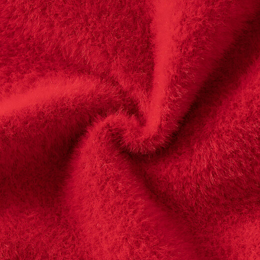 DAVE&BELLA Winter New Year Girls' Skirt Chinese Style Mesh Plush Skirt Imitation Mink Velvet Children's Sweater Dress Children's Skirt Red Ready in Stock 100 cm (recommended height 90-100cm)