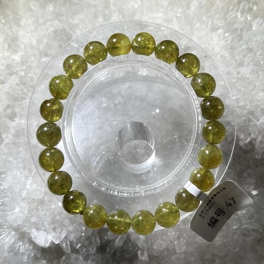 DRJEFUN natural tsavorite garnet green crystal bracelet bracelet for men and women apple green 47#9.0MM