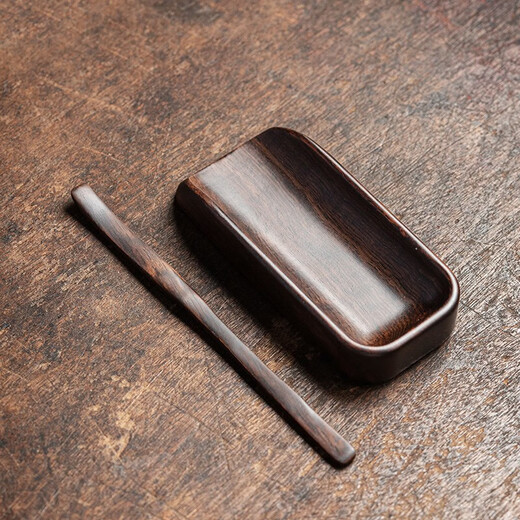 Tang Feng solid wood tea set two-piece new Chinese style retro tea appreciation tea spoon tea divider tea lotus kung fu tea set tea ceremony accessories tea set (long)